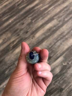 Blue Demon Djinn Face Pendant