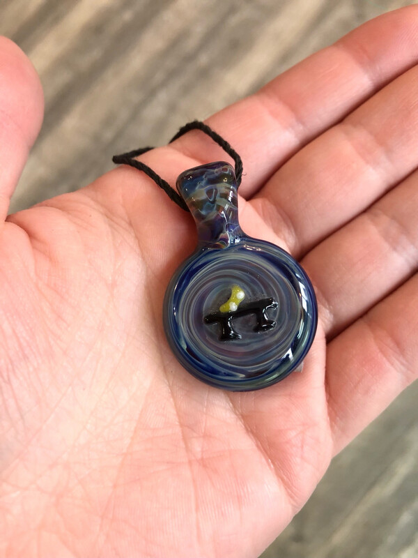 Halfpipe Swirl Handblown Pendant