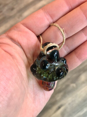 Pointed Forest Mushroom Handblown Glass Pendant