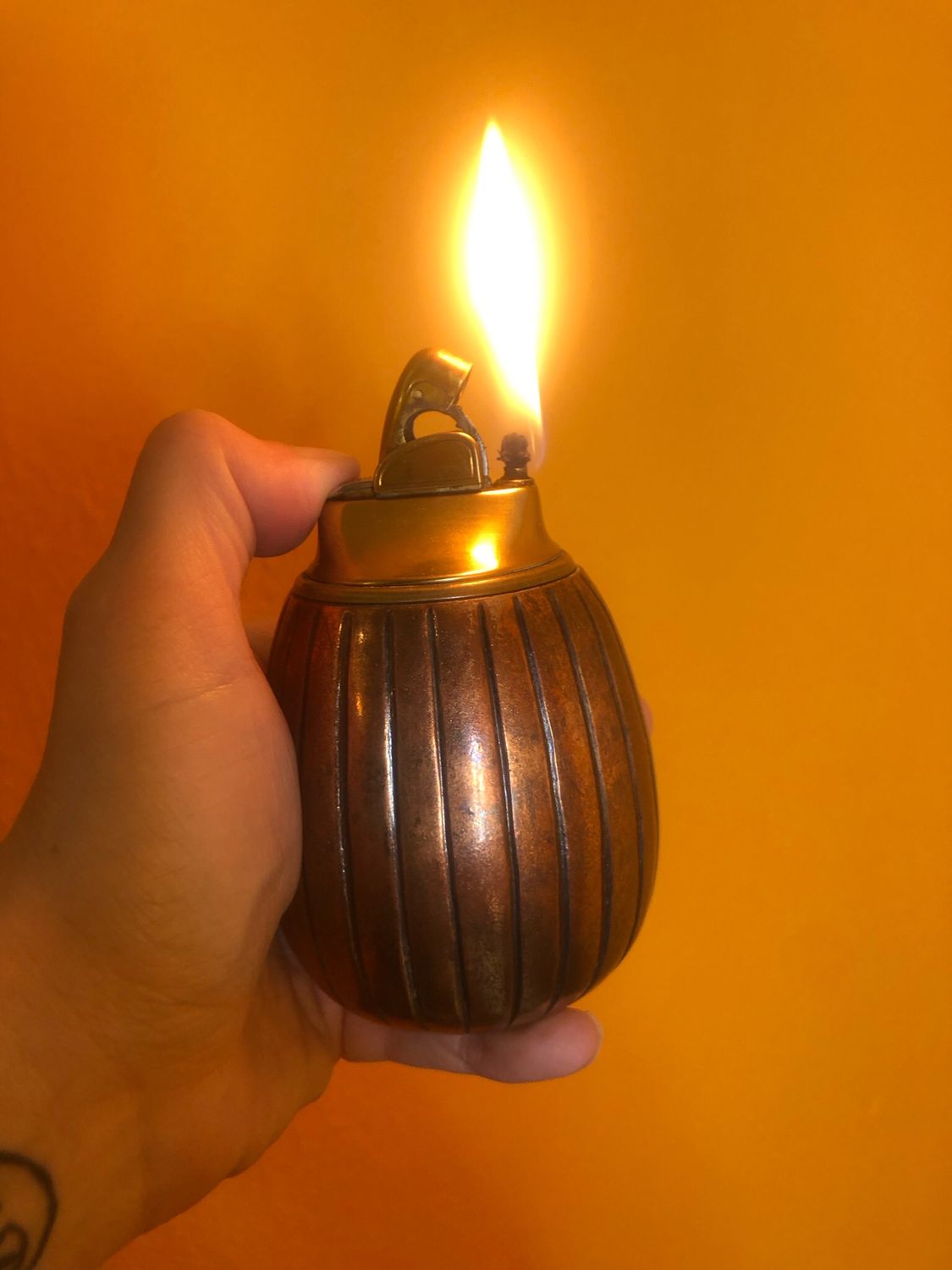 Ben Seibel For Jenfredware Ribbed Brass Table Lighter