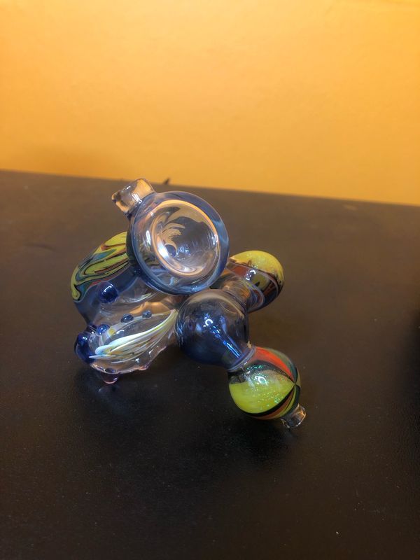Rainbow Sphere Borosilicate Wigwag Hand Pipe
