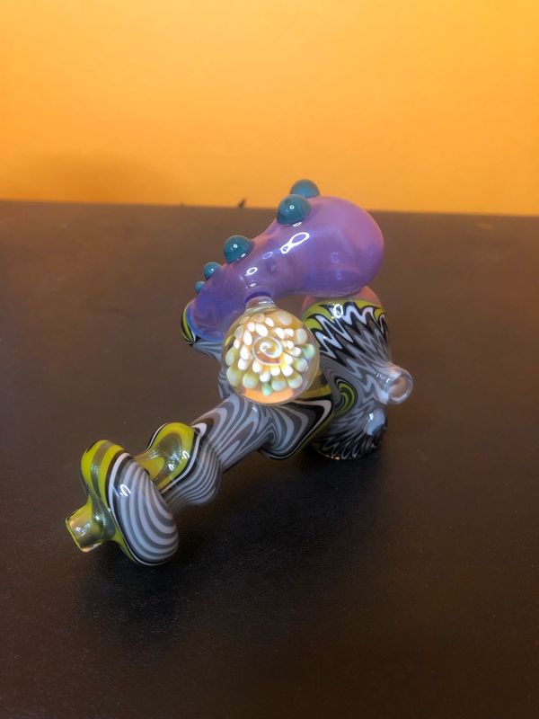 The Riddler Wigwag Borosilicate Glass Hand Pipe