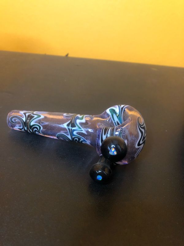 Wigwag Borosilicate Glass With Opal Inclusions Hand Pipe