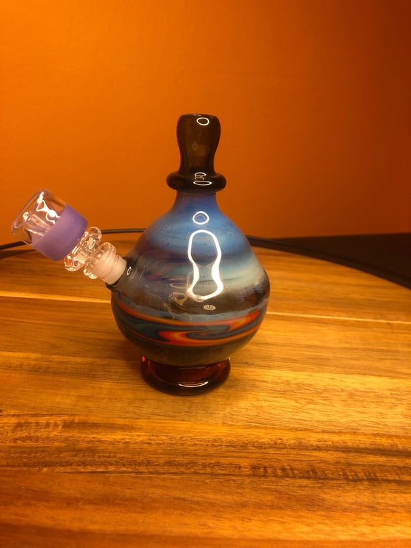 Watercolor Orb Handblown Water Piece