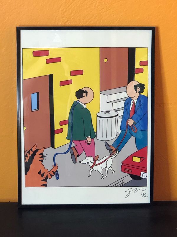 Who’s Walking Who Numbered Framed Fucci Print