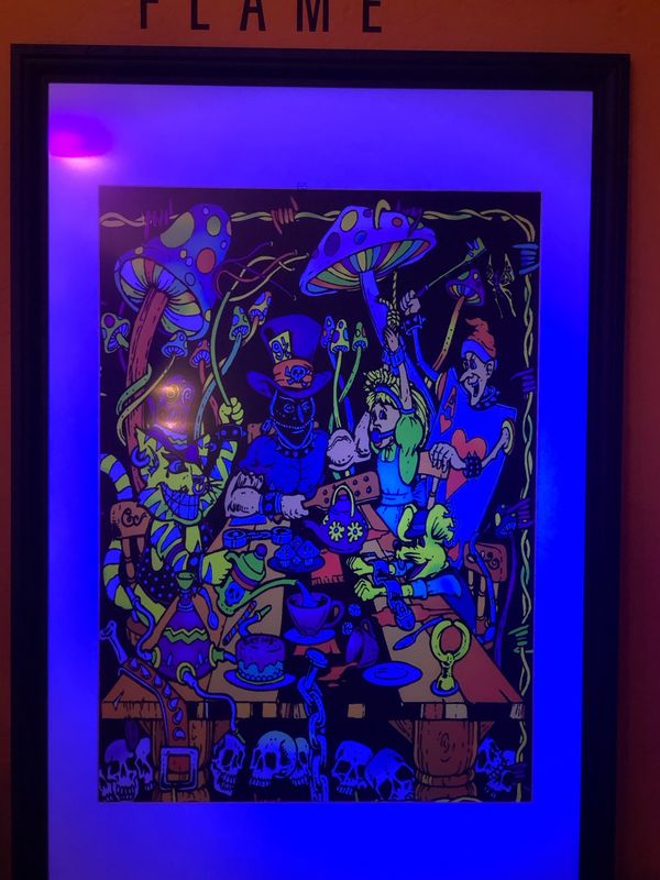 Vintage 90s Wizard Wear Blacklight Reactive Alice In Dungeon Land Framed Print