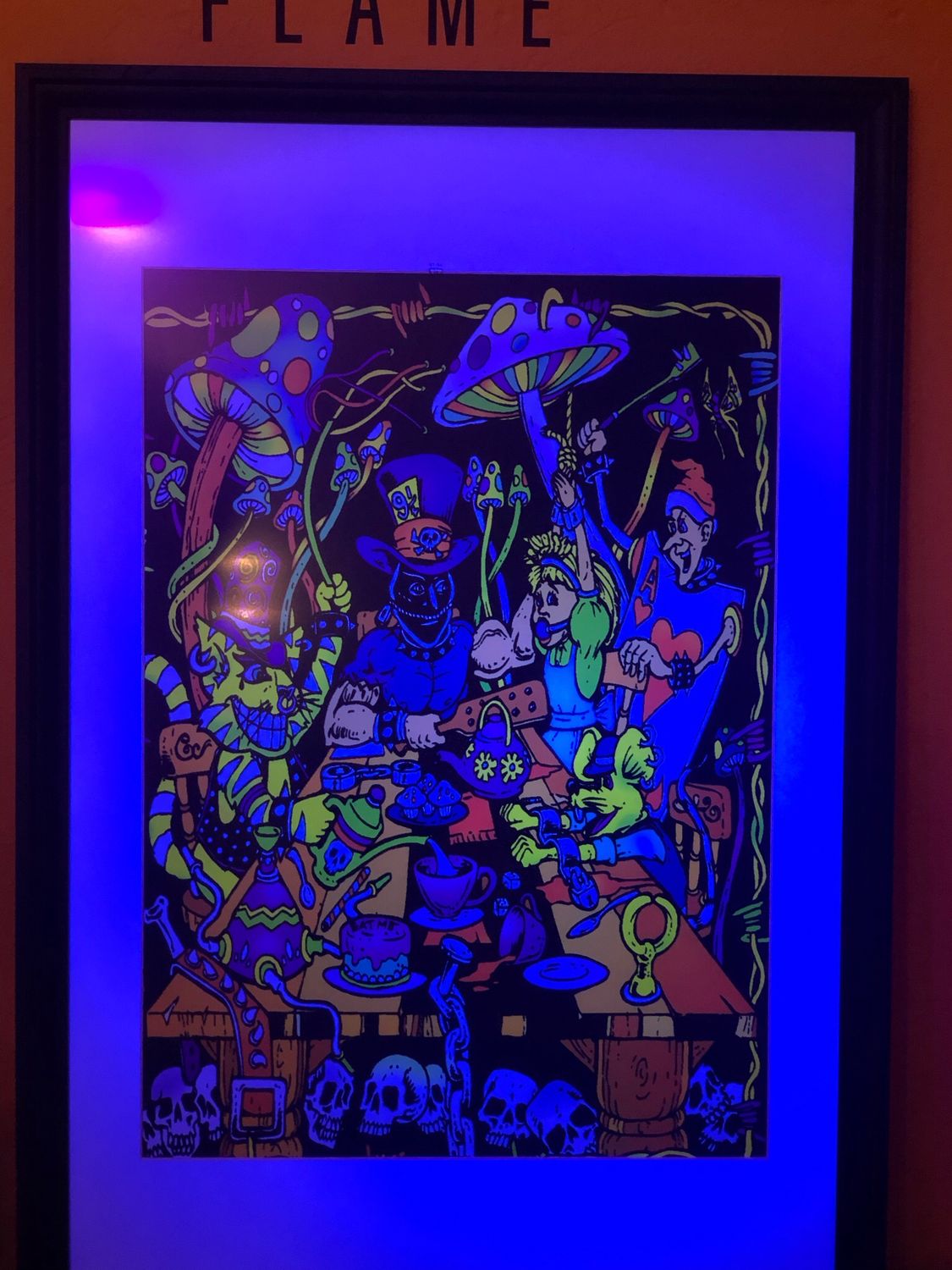 Vintage 90s Wizard Wear Blacklight Reactive Alice In Dungeon Land Framed Print