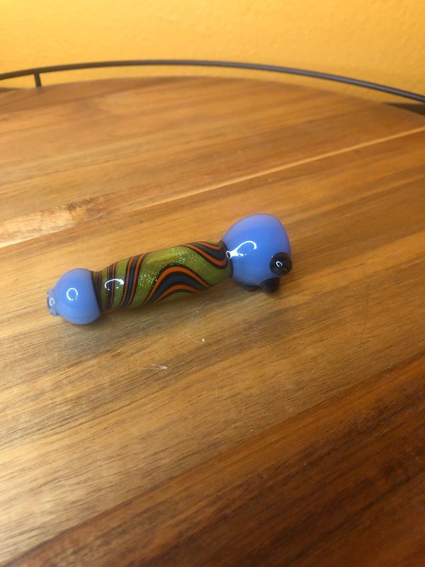Green Glitter Wigwag Chillum