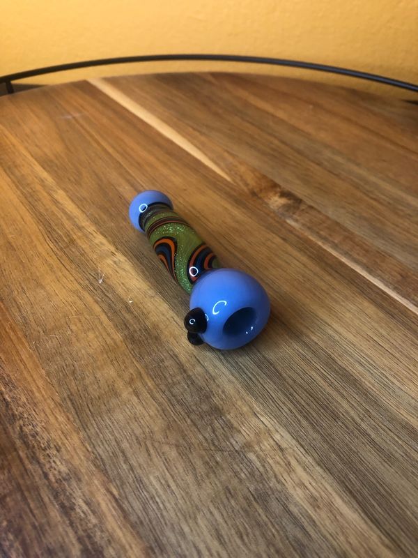 Green Glitter Wigwag Chillum