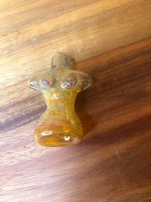 Pale Yellow Femme Body Handblown Glass Chillum