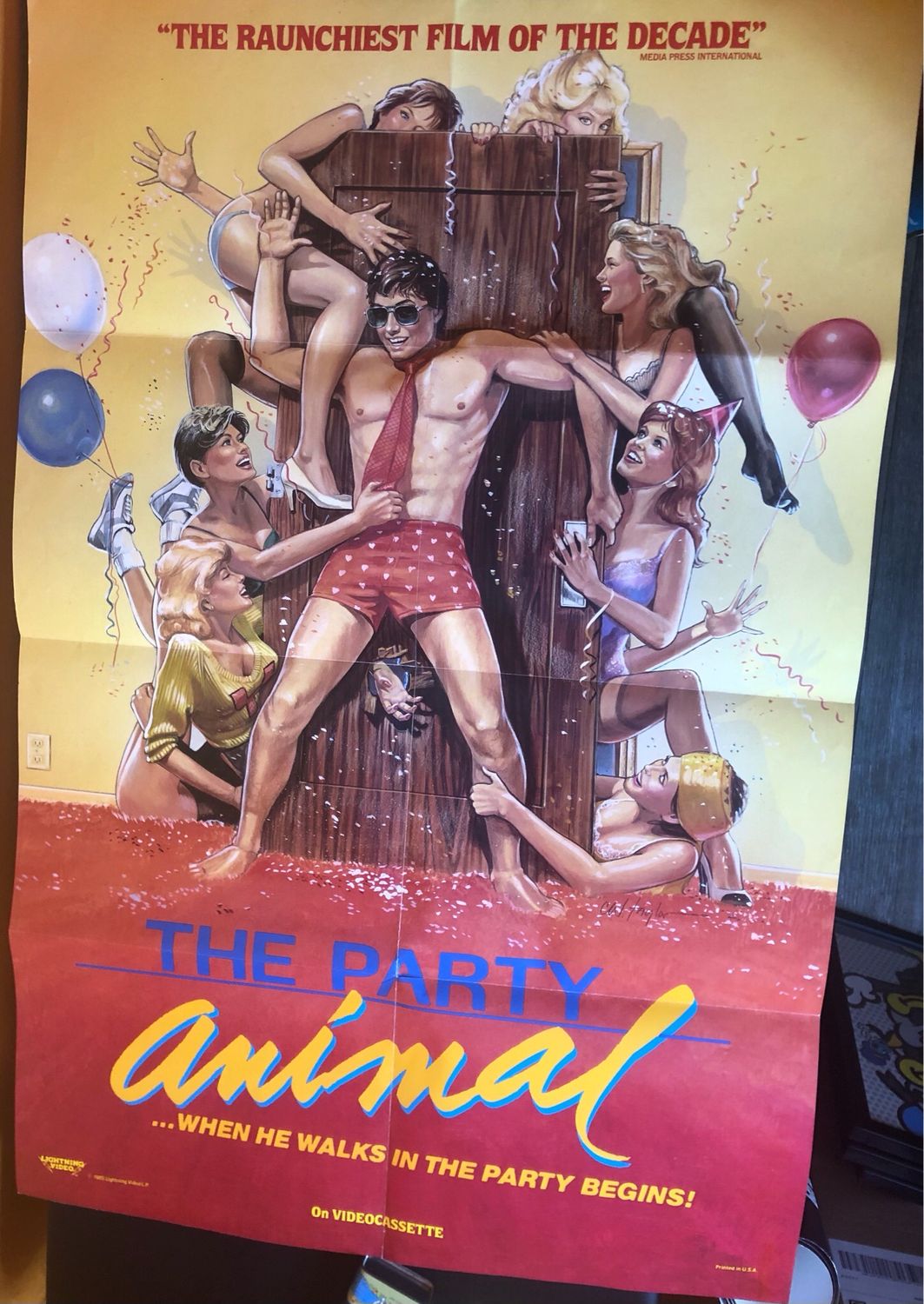1985 Lighting Video “The Party Animal” Movie Poster