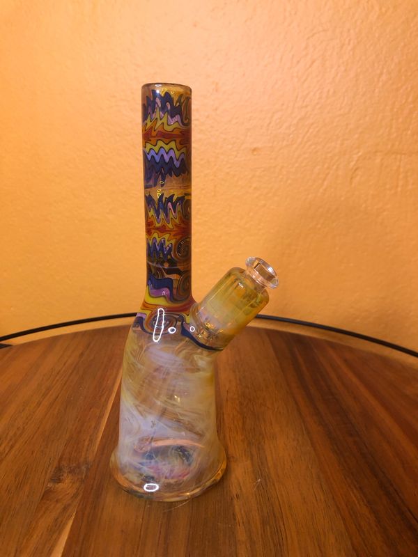 Rainbow Wigwag And Fumed Glass Bubbler Rainbow Wigwag And Fumed Glass Bubbler