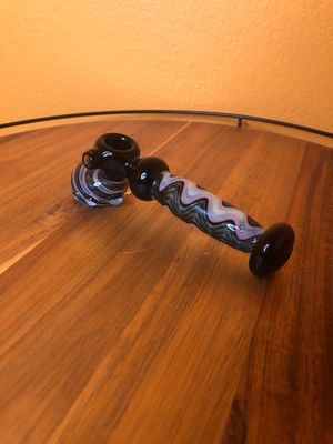 Retro Pink And Seafoam Wiggle Glass Pipe