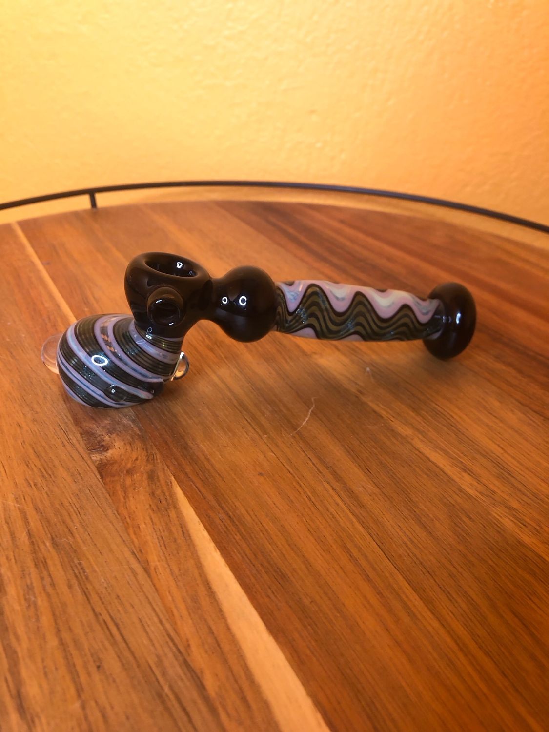 Retro Pink And Seafoam Wiggle Glass Pipe