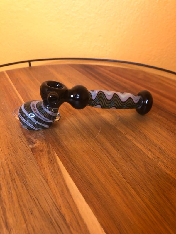 Retro Pink And Seafoam Wiggle Glass Pipe