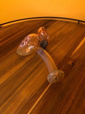 Floral Pink Fume Glass Bubbler Pipe