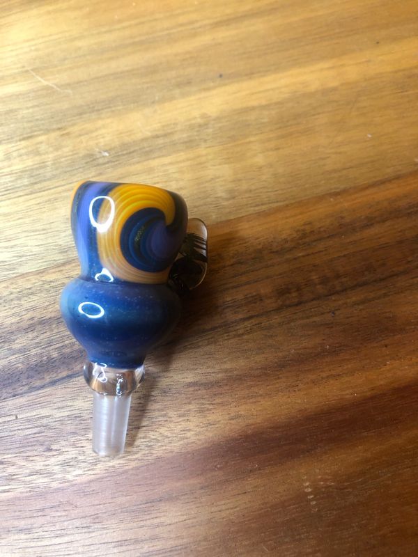 10mm Handblown Blue &amp; Orange Bowl