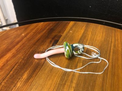 Green And Pink Skinny Shroom Pendant