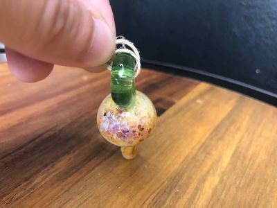 Yellow Toadstool Glass Pendant