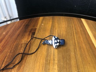Navy Blue Glass Shroom Pendant
