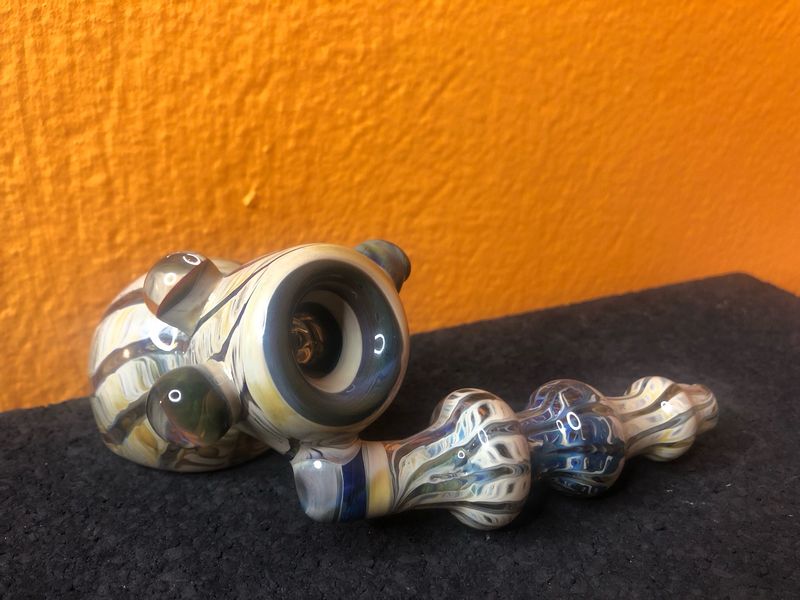 Blue And Beige Hammer Bubbler