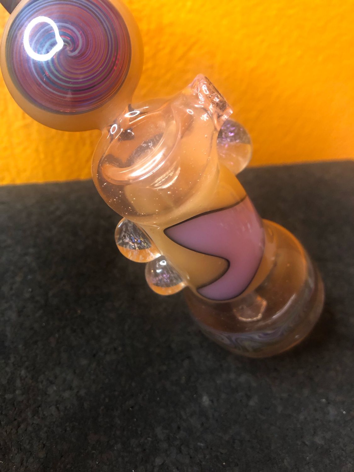 Crushed Opal And Colorful Swirls Hammer Bubbler