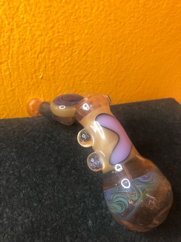 Crushed Opal And Colorful Swirls Hammer Bubbler