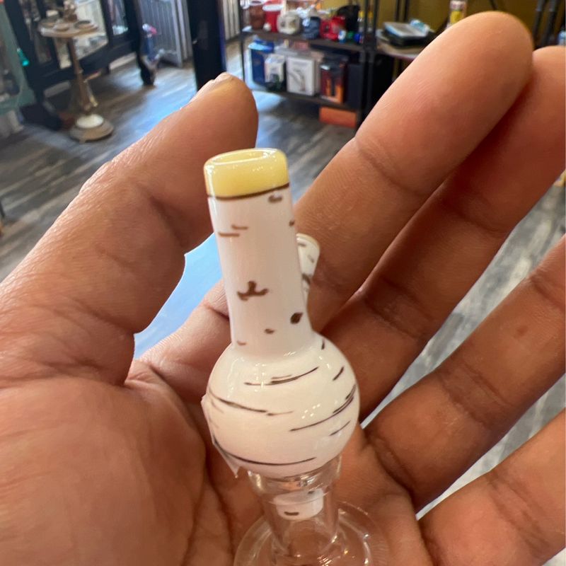 Birch Bark Bubble Carb Cap by Foster Glass