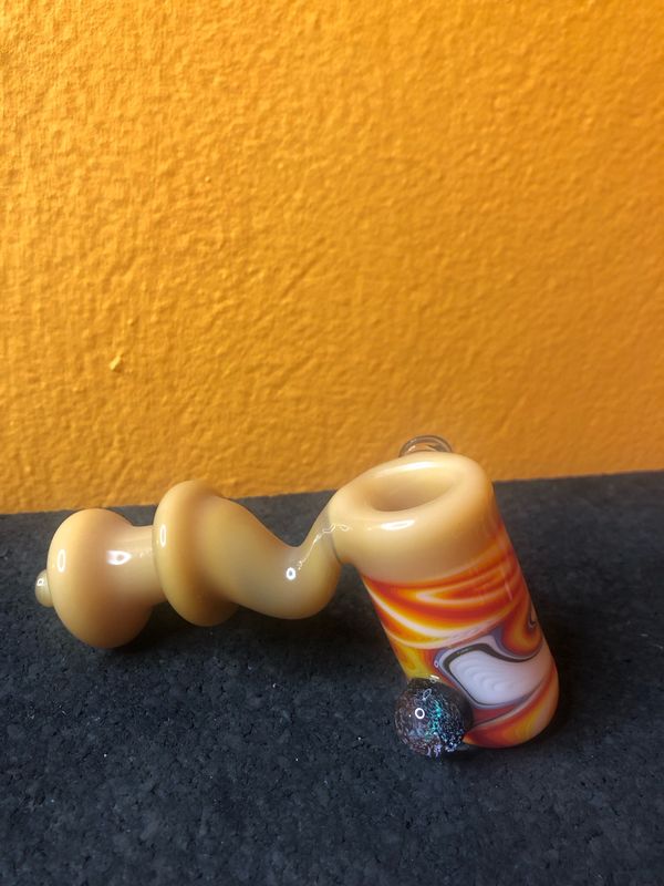 Fiery Wigwag and Opal Sphere Hammer Pipe