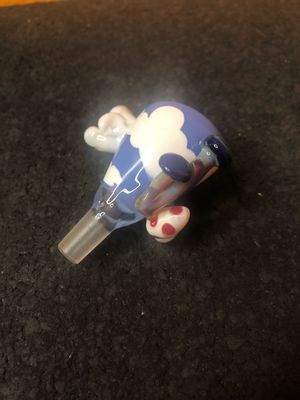 10mm Handblown Clouds Shrooms &amp; Yoshi Eggs Bowl by Homie G Glass