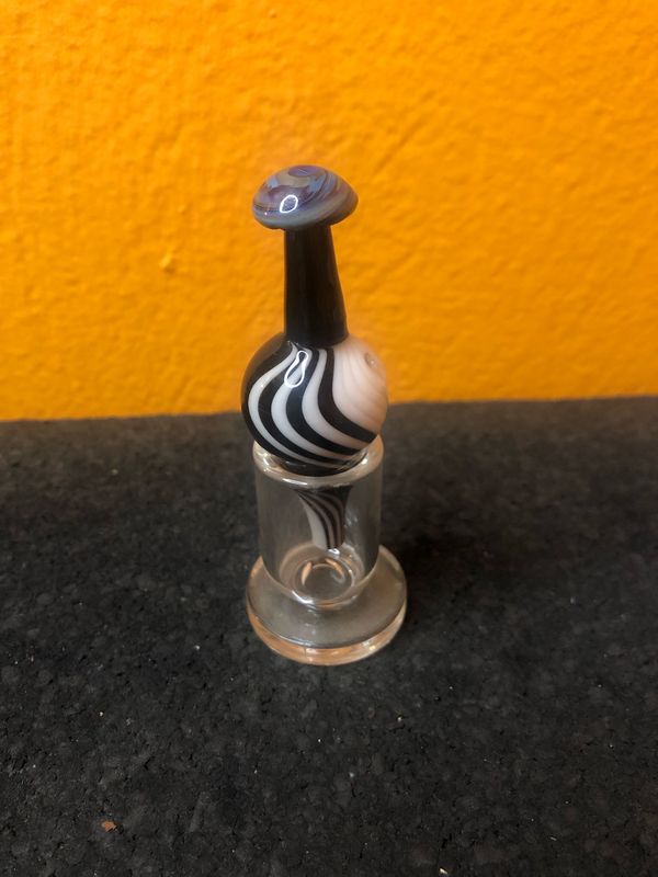 Black And White Stripe Mushroom Bubble Carb Cap