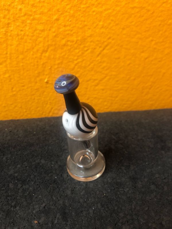 Black And White Stripe Mushroom Bubble Carb Cap