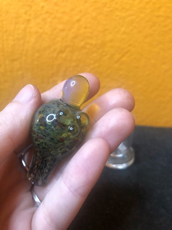 Swamp Green Handblown Bubble Carb Cap