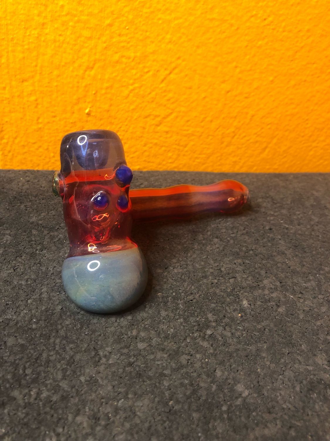 Red And Blue Glass Hammer Pipe