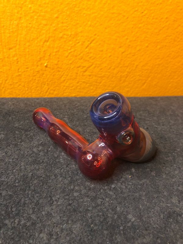 Red And Blue Glass Hammer Pipe