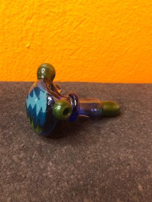 Shimmering Green And Blue Opal Hand Pipe