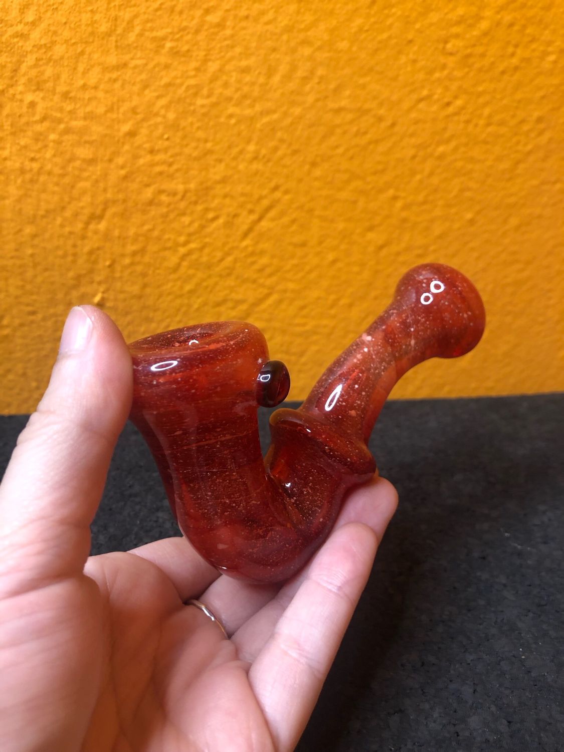 Speckled Red Standing Sherlock Pipe