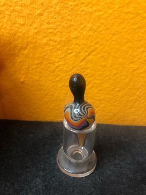 Green Adventurine And Rainbow Bubble Carb Cap