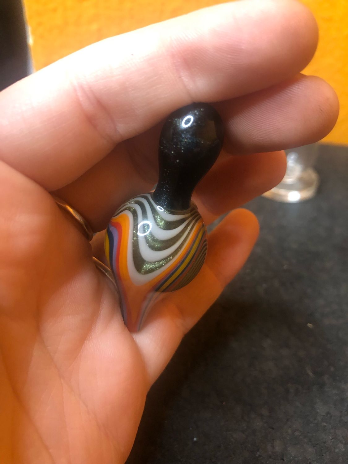 Green Adventurine And Rainbow Bubble Carb Cap
