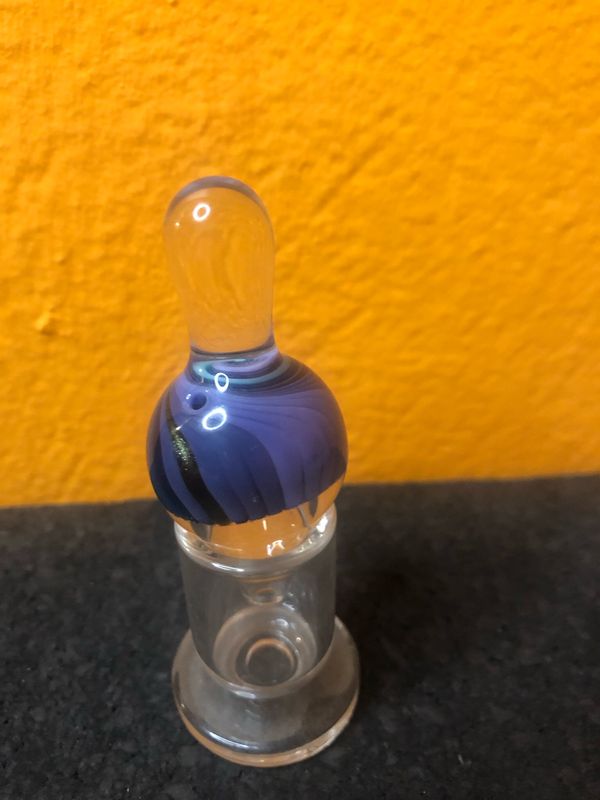 Purple And Gold Adventurine Glass Bubble Carb Cap