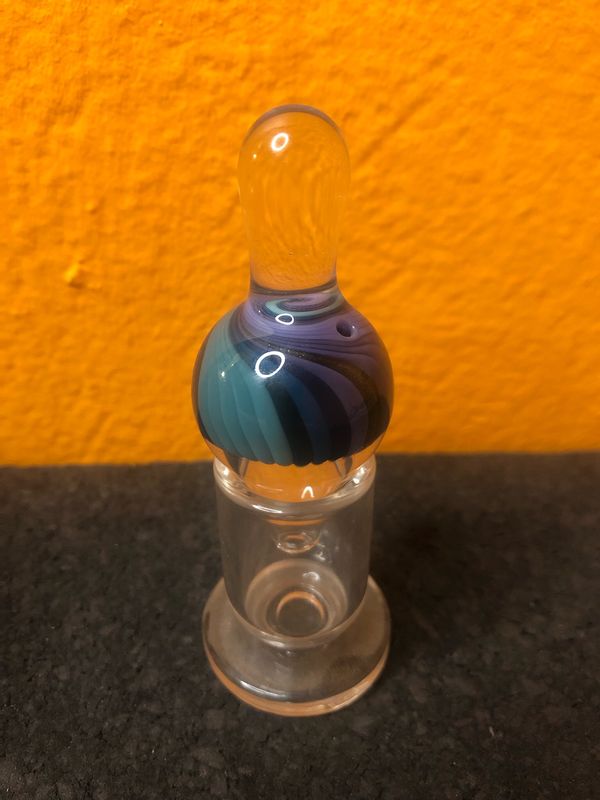 Purple And Gold Adventurine Glass Bubble Carb Cap