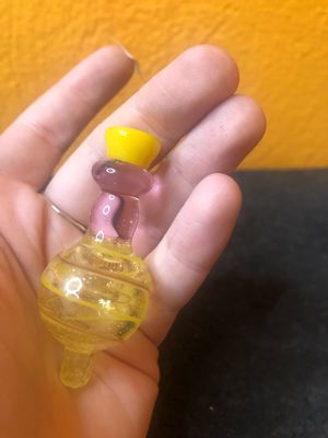 Pink And Yellow UV Reactive Translucent Bubble Cap