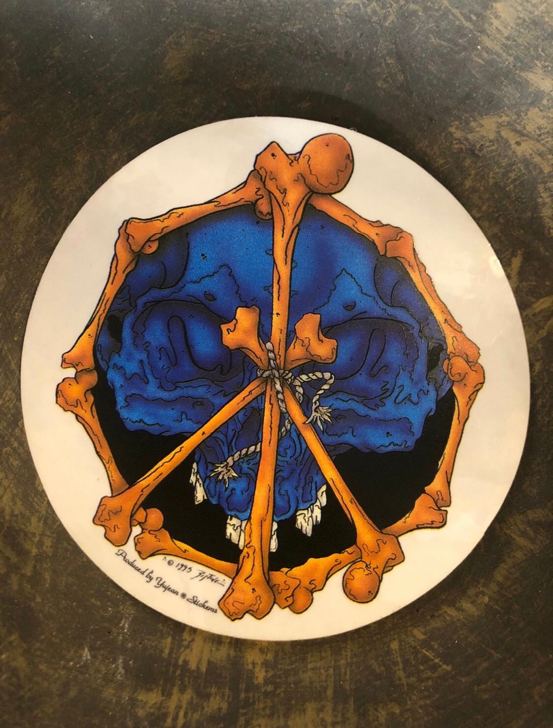 1995 Grateful Dead Peace Sign Skull Sticker