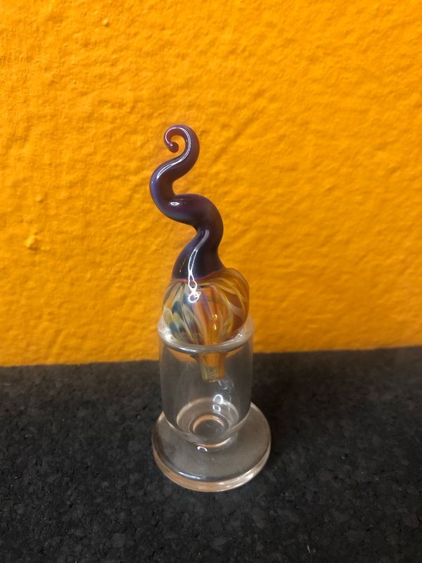 Ghostly Blue Tentacle Glass Bubble Carb Cap