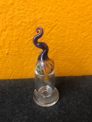 Ghostly Blue Tentacle Glass Bubble Carb Cap