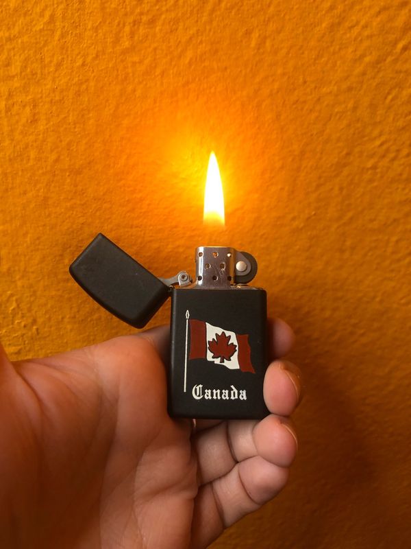 1989 Matte Black Canadian Flag Zippo Lighter