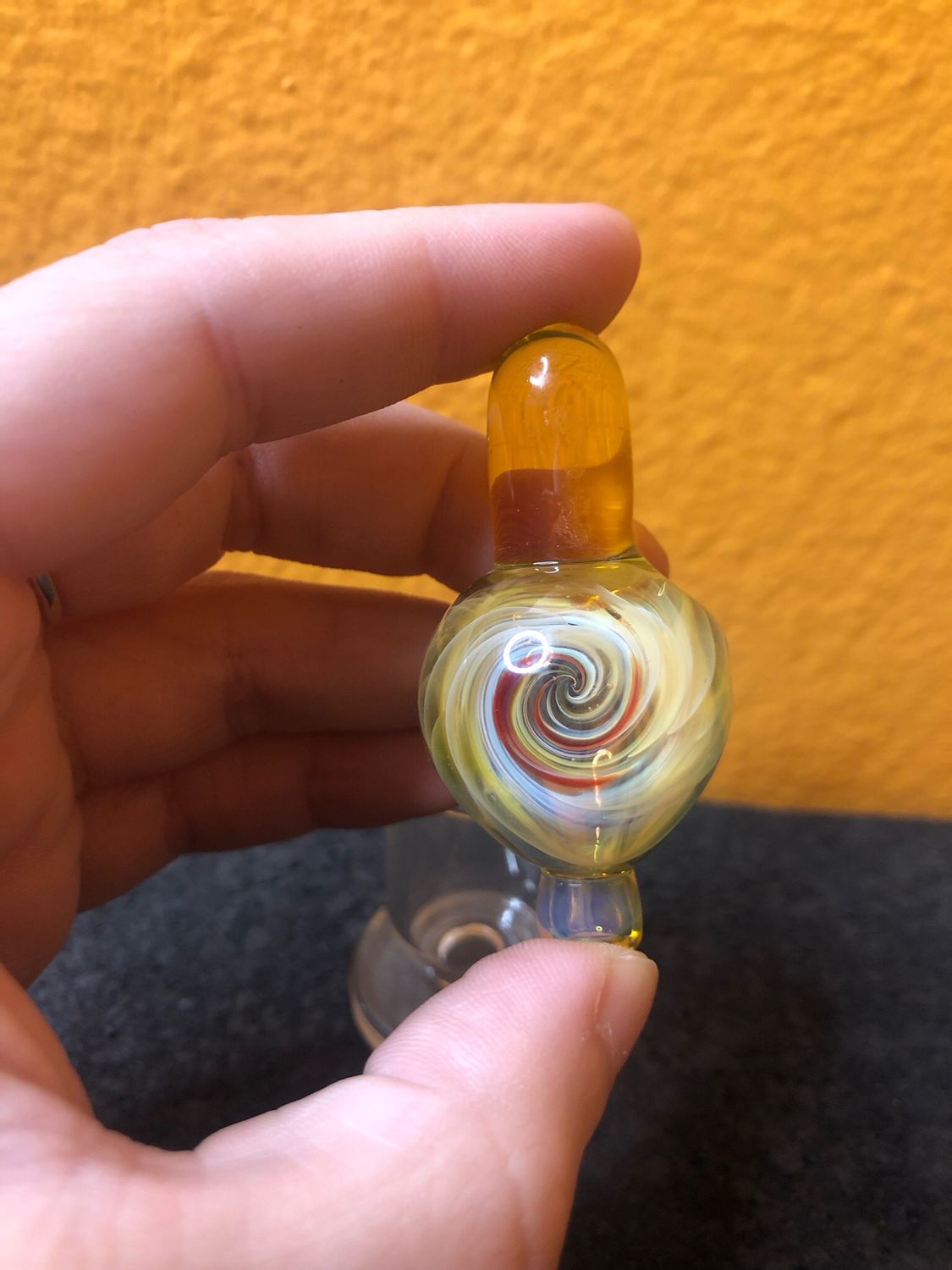 Red Rose Blue Rose Ribbon Spiral Bubble Cap