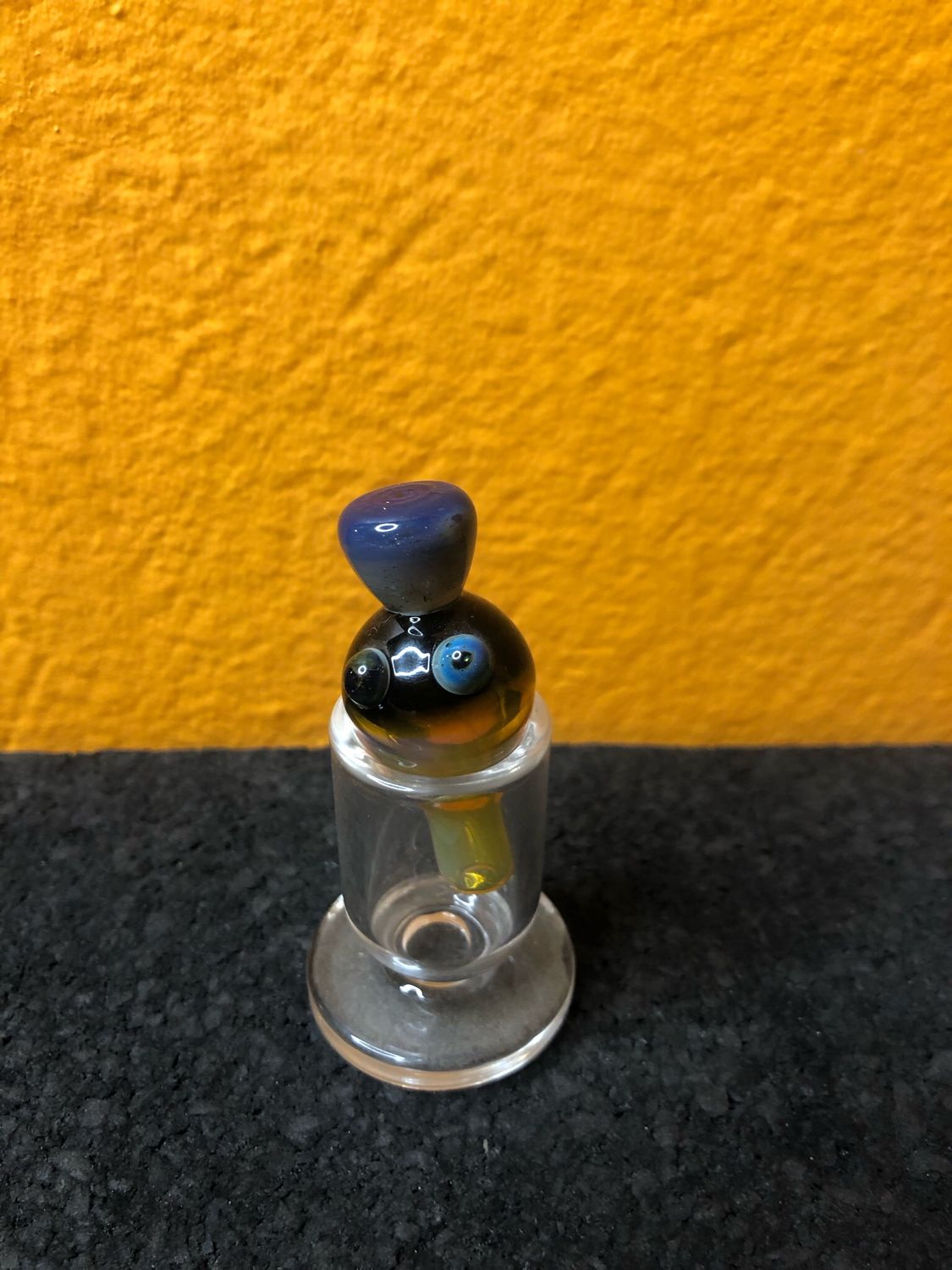 Evil Eye On Black Glass Bubble Cap