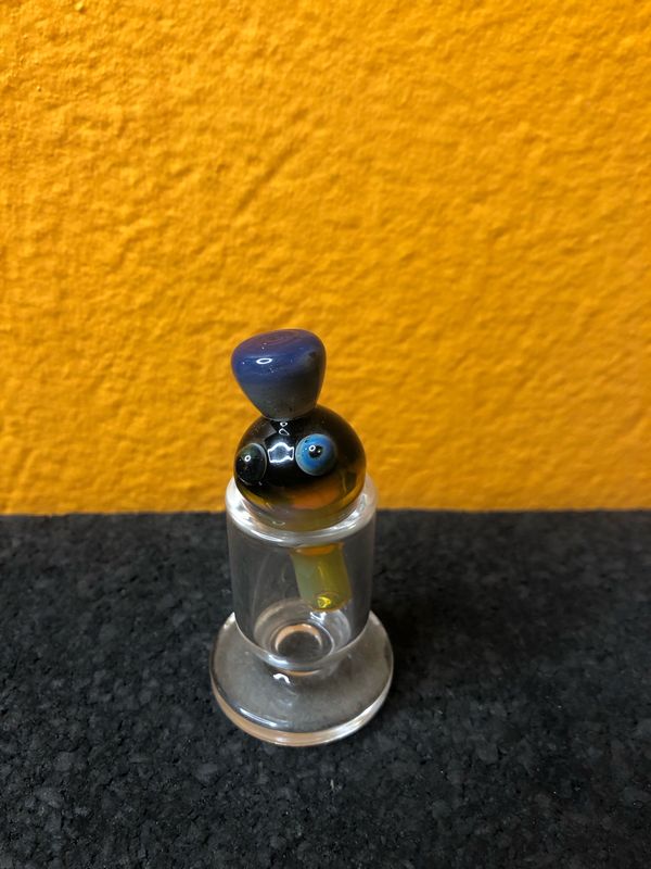 Evil Eye On Black Glass Bubble Cap