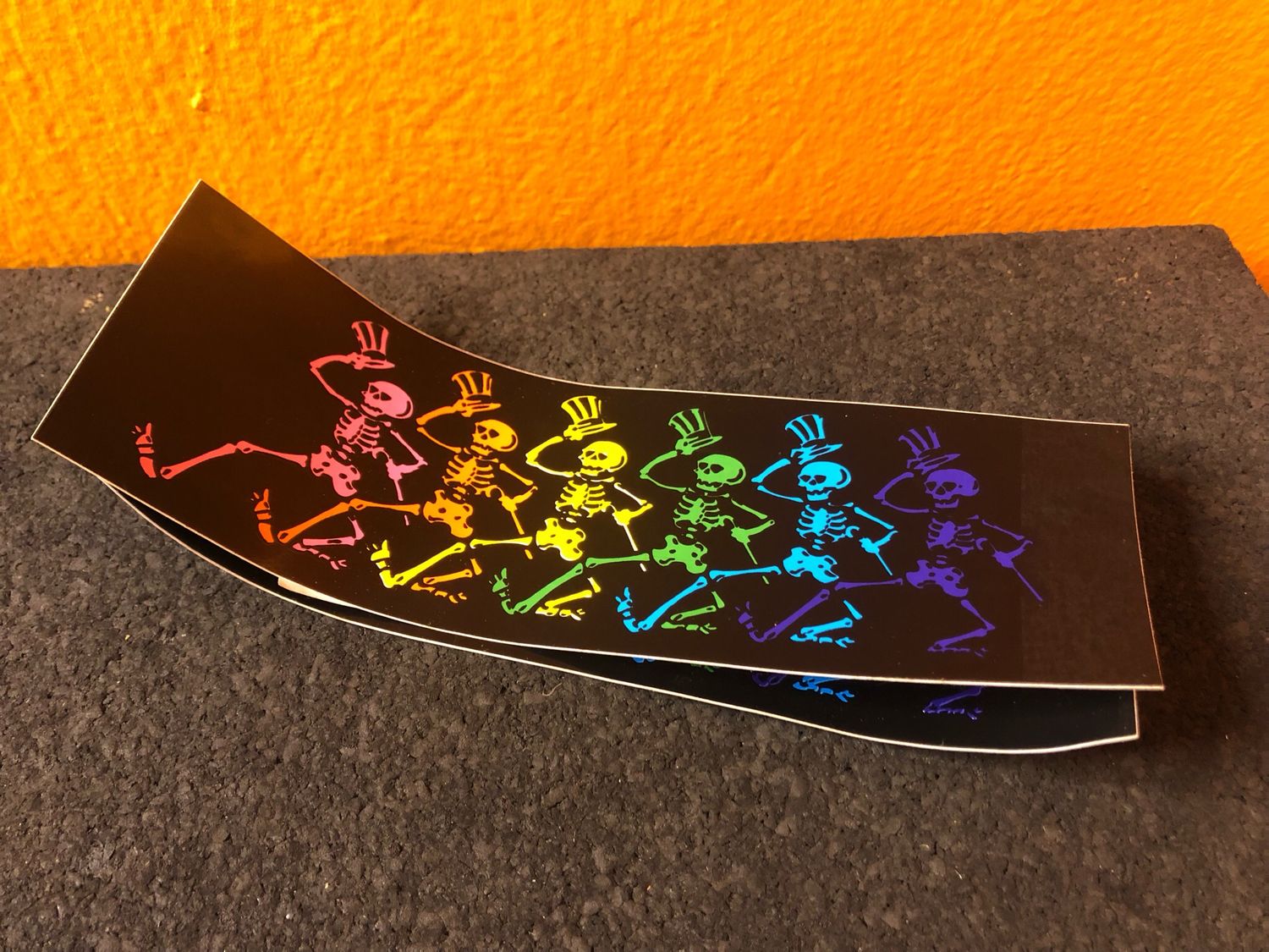 Grateful Dead Rainbow Skeleton Line Bumper Sticker